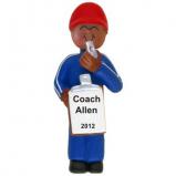 African-American Male Coach Christmas Ornament Personalized by Russell Rhodes