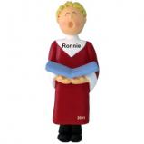 Male Blonde Singer in the Choir Christmas Ornament Personalized by RussellRhodes.com