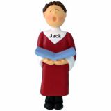 Singer in the Choir Christmas Ornament Brunette Male Personalized by RussellRhodes.com