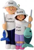 Fishing Dad and Daughter Christmas Ornament Personalized by Russell Rhodes