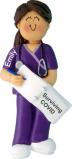 Suvive Pandemic Christmas Ornament Nurse Female Brunette Personalized by RussellRhodes.com