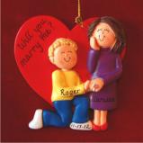 Marry Me - Blond Male and Brunette Female Christmas Ornament Personalized by Russell Rhodes