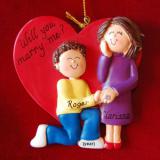 Marry me - Brunette Male and Female Christmas Ornament Personalized by RussellRhodes.com