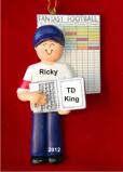 Male Fantasy Football Christmas Ornament Personalized by Russell Rhodes