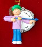 Archery Christmas Ornament Brunette Female Personalized by RussellRhodes.com