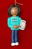 Smart Phone Christmas Ornament African American Female Personalized by RussellRhodes.com