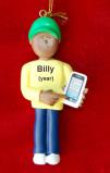 Smart Phone Christmas Ornament African American Male Personalized by RussellRhodes.com