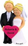 Newlyweds Male & Female Both Blond Christmas Ornament Personalized by RussellRhodes.com