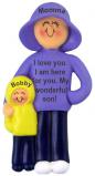 Single Parent Mom with Son Christmas Ornament Personalized by RussellRhodes.com