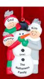 Single Dad Christmas Ornament Making Snowman 2 Kids Personalized by RussellRhodes.com