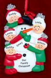 Single Dad Christmas Ornament Making Snowman 4 Kids Personalized by RussellRhodes.com