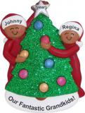 2 Grandkids African American Christmas Ornament Personalized by RussellRhodes.com