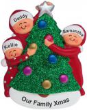 Personalized Single Dad Christmas Ornament 2 Kids by Russell Rhodes