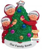 Single Dad Christmas Ornament 2 Kids with Pets Personalized by RussellRhodes.com