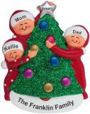 Family Christmas Ornament for 3 Personalized by RussellRhodes.com