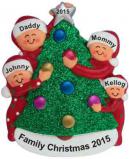 Family Decorating Tree 4 Christmas Ornament Personalized by RussellRhodes.com
