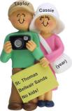 Couple on Vacation Christmas Ornament Personalized by RussellRhodes.com