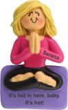 Yoga Christmas Ornament Blond Female Personalized by RussellRhodes.com