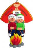 Camping Out Couple Christmas Ornament with Pets Personalized by RussellRhodes.com