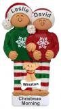Our Comfy Pajamas 2 Kids Christmas Ornament with Pets Personalized by Russell Rhodes