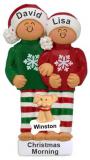 Couple Christmas Ornament Comfy Pajamas with Pets Personalized by RussellRhodes.com