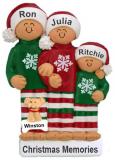 Grandparents Christmas Ornament Comfy Pajamas 3 Grandkids with Pets Personalized by RussellRhodes.com