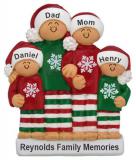 Family Christmas Ornament Comfy Pajamas for 4 Personalized by RussellRhodes.com