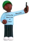 Semester Abroad Christmas Ornament African American Male Personalized by RussellRhodes.com