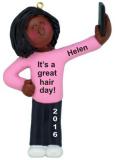 Selfie African-American Female Christmas Ornament Personalized by Russell Rhodes