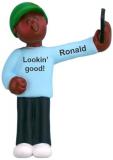 Selfie Christmas Ornament African American Male Personalized by RussellRhodes.com