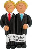 Same Sex Marriage Males Both Blond Christmas Ornament Personalized by RussellRhodes.com