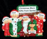 Single Dad Christmas Ornament Winter Morn 3 Kids with Pets Personalized by RussellRhodes.com