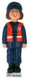 Armed Services Coast Guard Female Brunette Christmas Ornament Personalized by RussellRhodes.com