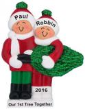 Christmas Couple Together Christmas Ornament Personalized by Russell Rhodes