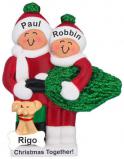 Christmas Couple Together Christmas Ornament with Pets Personalized by RussellRhodes.com