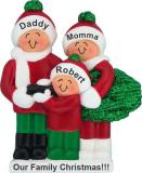 Buying Our Family Tree Family of 3 Christmas Ornament Personalized by RussellRhodes.com