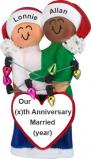 Biracial Gay Couple Anniversary Christmas Ornament Personalized by RussellRhodes.com