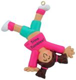 Tumbling Christmas Ornament Brunette Female Personalized by RussellRhodes.com