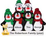 Holiday Fun Penguins Christmas Ornament for 6 with Pets Personalized by RussellRhodes.com