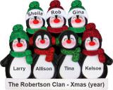 Holiday Fun 7 Penguins Christmas Ornament Personalized by RussellRhodes.com