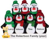 Holiday Fun Penguins Christmas Ornament for 7 with Pets Personalized by RussellRhodes.com
