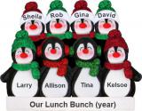 Holiday Fun Penguins Group Christmas Ornament for 8 Personalized by RussellRhodes.com