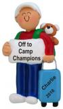 Off to Camp Male Child Christmas Ornament Personalized by Russell Rhodes