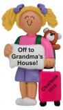 Off to Grandma's House Female Blond Christmas Ornament Personalized by RussellRhodes.com