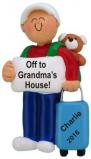 Off to Grandma's House Male Christmas Ornament Personalized by Russell Rhodes