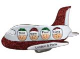 Jet Away Family Vacation for 4 Christmas Ornament Personalized by RussellRhodes.com