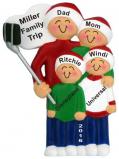 Selfie Family of 4 Christmas Ornament Personalized by Russell Rhodes