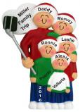 Selfie Family of 5 Christmas Ornament Personalized by Russell Rhodes