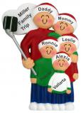 Selfie Family of 5 Christmas Ornament Personalized by RussellRhodes.com