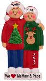 2 Grandkids Holiday Sweaters Love for Grandparent(s) Christmas Ornament Personalized by Russell Rhodes